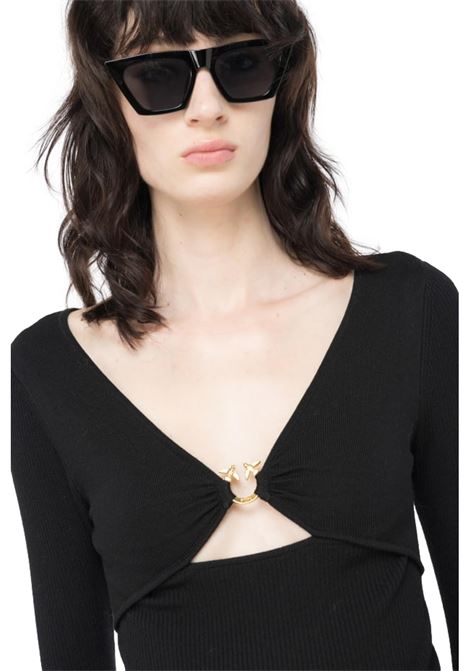 LOVE BIRDS BUCKLE TIGHT SHIRT PINKO | sweaters | 101846 A15SZ99